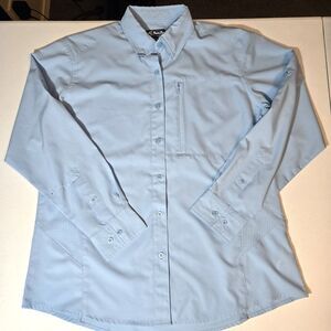 Bimini Bay Outfitters Women's  SZ Large Blue Long Sleeve Vented Shirt Athleisure